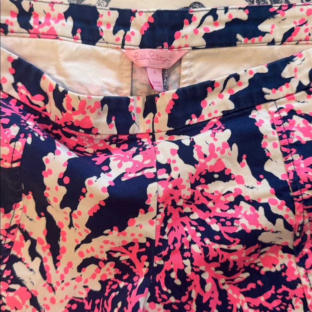 Lilly Pulitzer Vibrant Pink and Navy Patterned Shorts